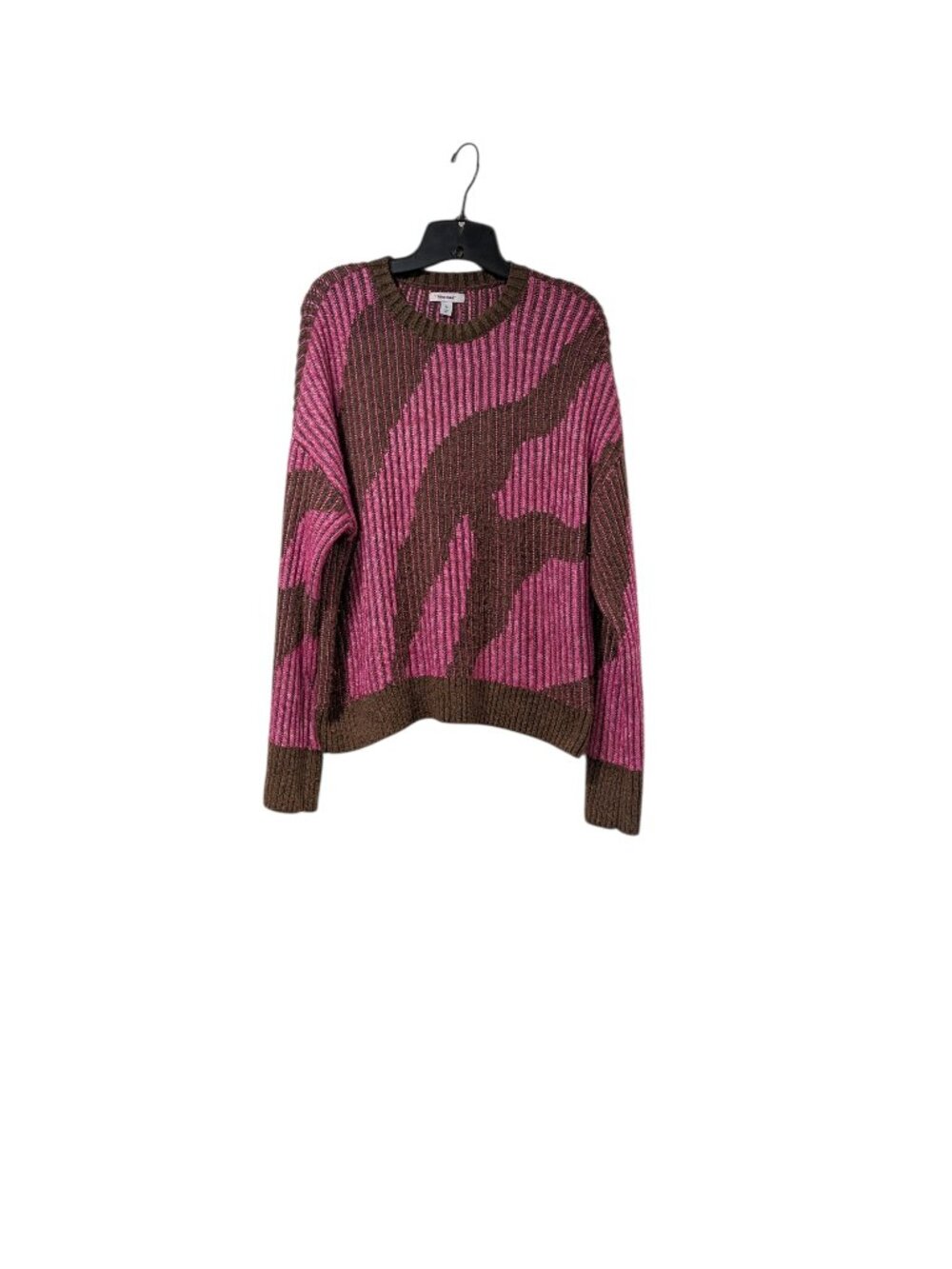 Nine West Pink & Brown Designed Soft Comfy Sweater Indie Sz XL